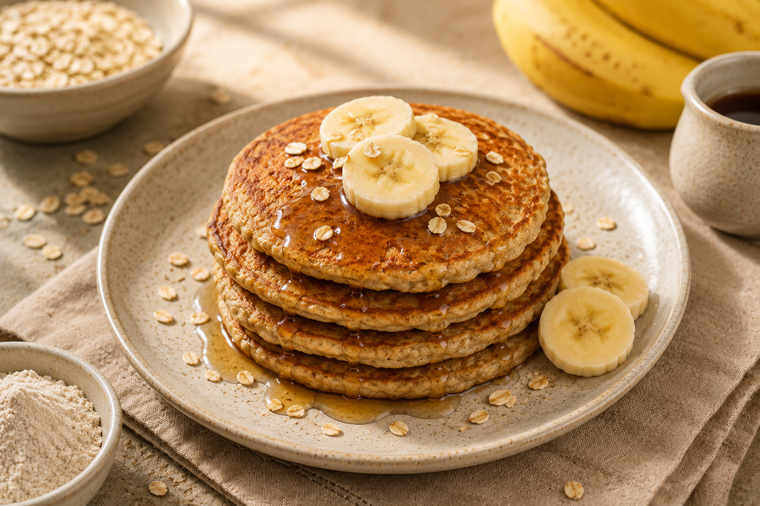 Oat Flour Banana Pancakes